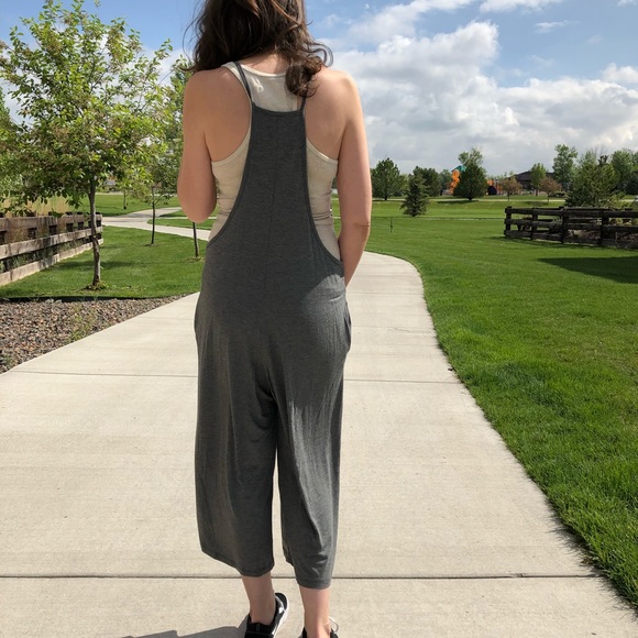 ONE LEFT/Grey v-neck jumpsuit Romper - Picture 3 of 3